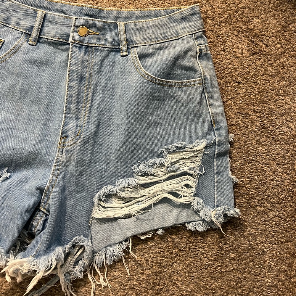 Womens destroyed Jean shorts